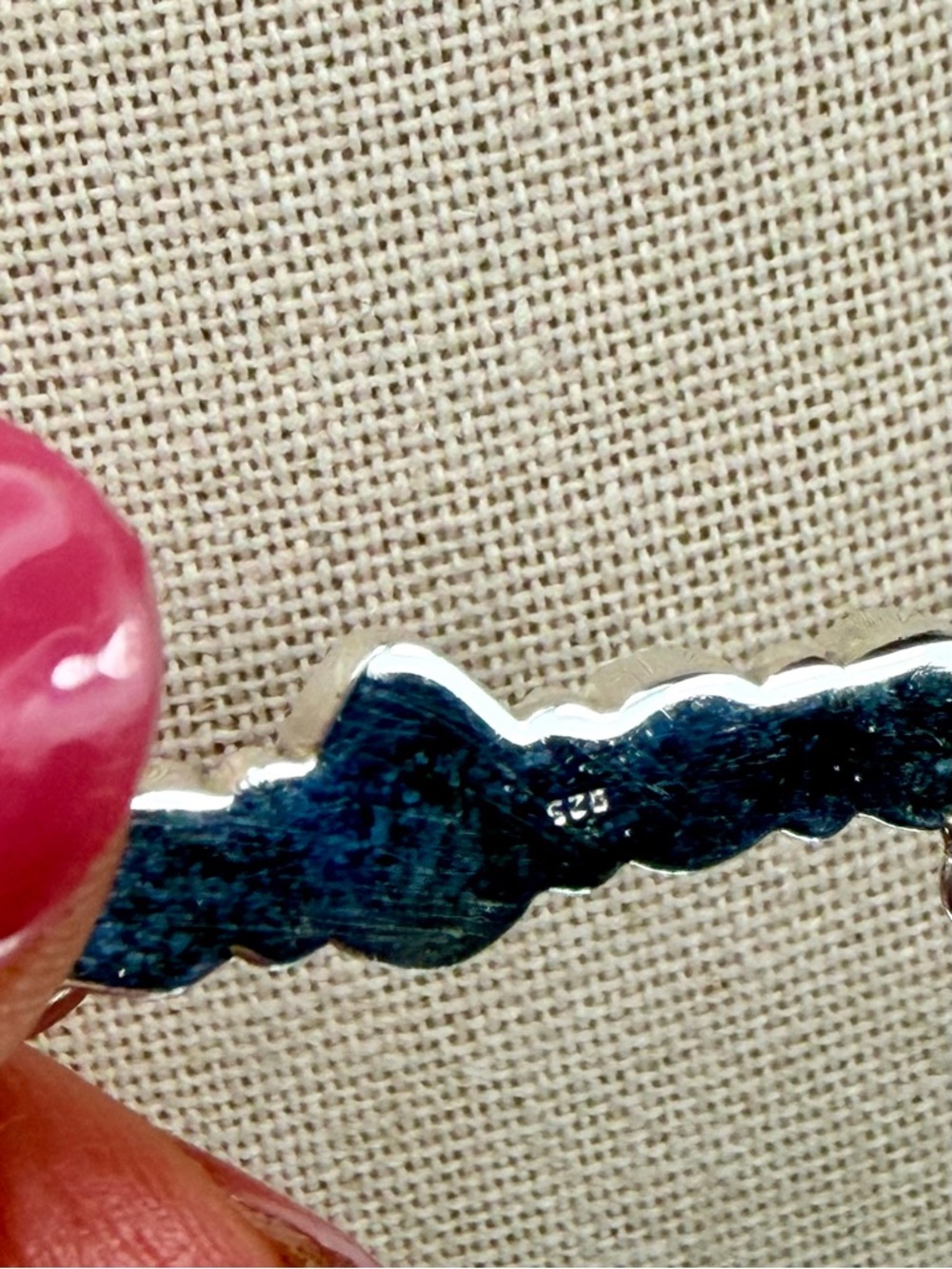 Southwestern Sterling Silver Balloon Opal Bar Pendant Necklace - Picture 7 of 9